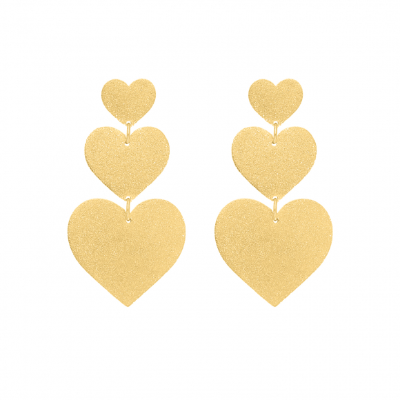 Triple heart earrings goldplated