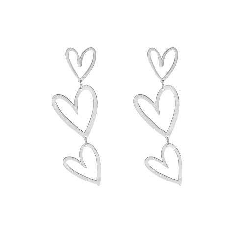 Triple open heart earrings