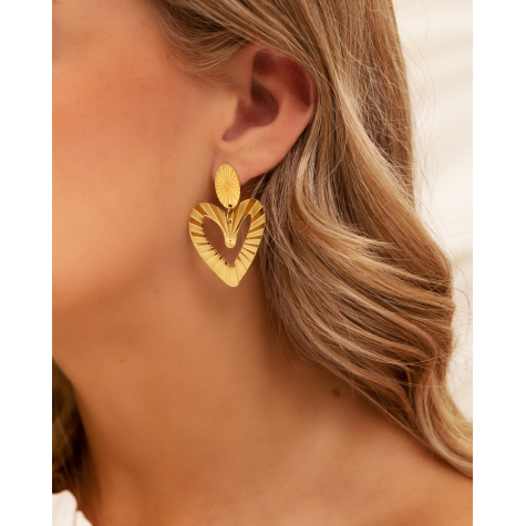 Chic heart earrings goldplated