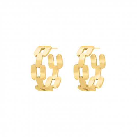 Hoop earrings bold chain goldplated 