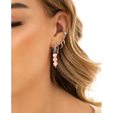 Pink heart earrings