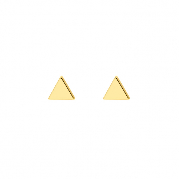 Gouden driehoek stud oorbellen