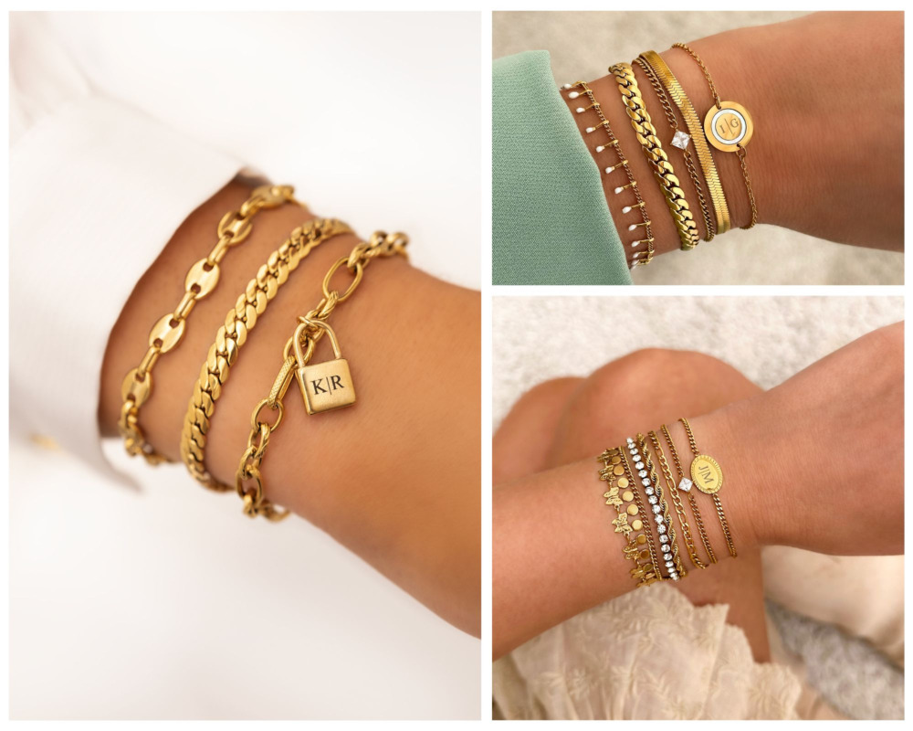 mix van finaste armbanden mix van gouden finaste armbanden