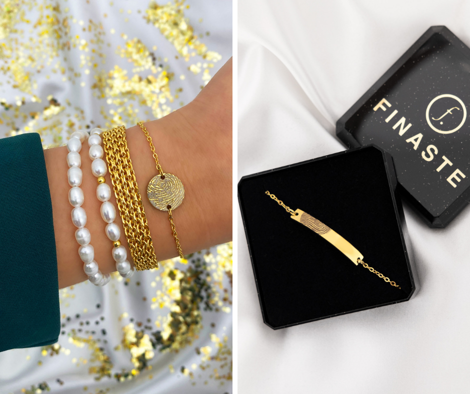 mix van armbanden met vingerafdruk mix van gouden armbanden met vingerafdruk