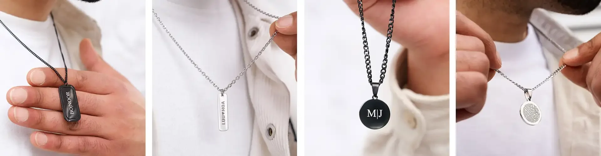 Zilveren mannen ketting