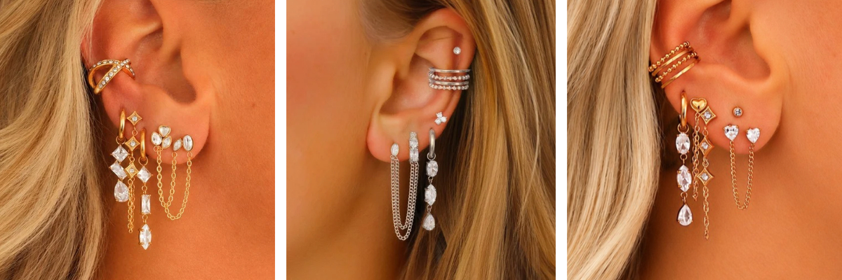 Ketting oorbellen