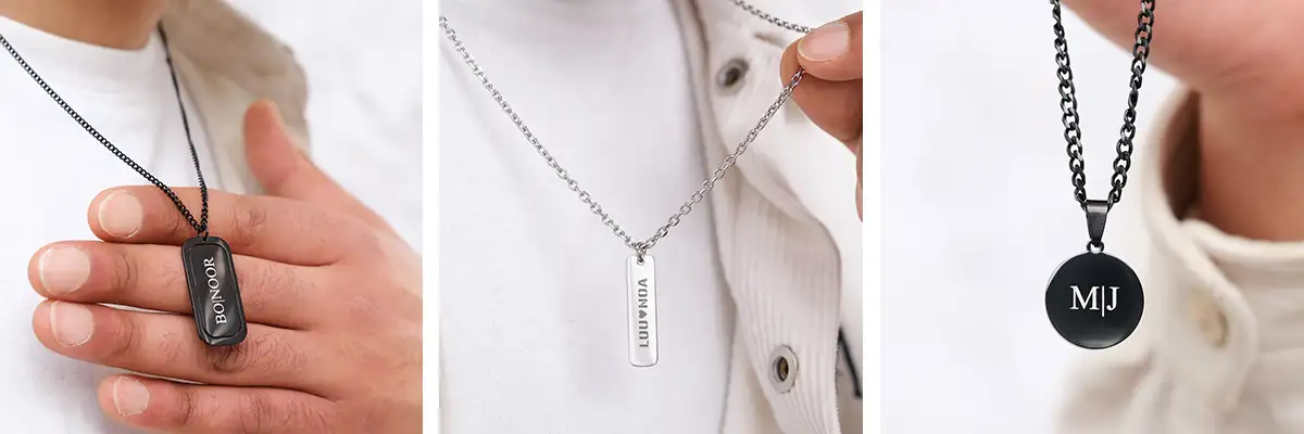 Zilveren mannen ketting
