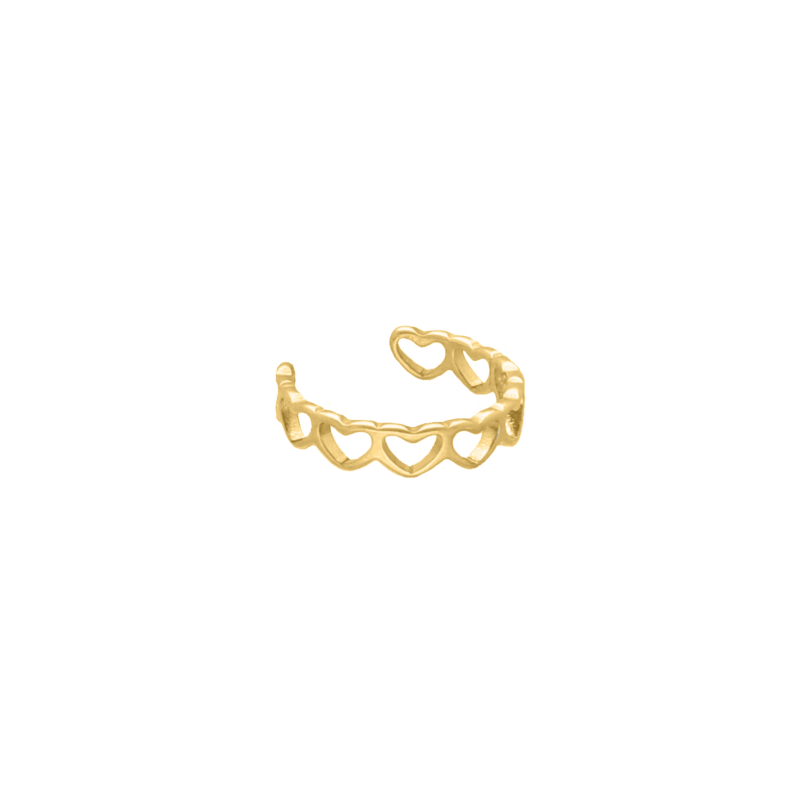 Ear cuff hartjes goudkleurig