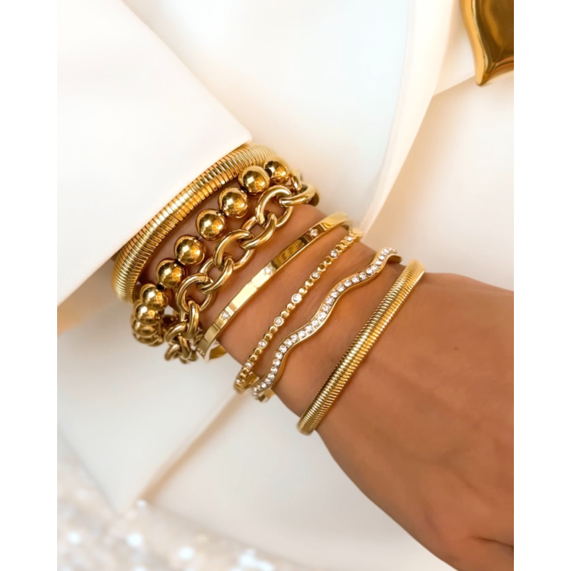 Bolletjes armband statement goudkleurig