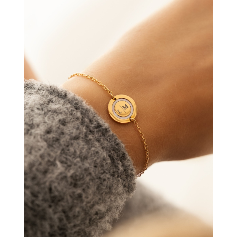 Armband 2 initials luxury kleur goud