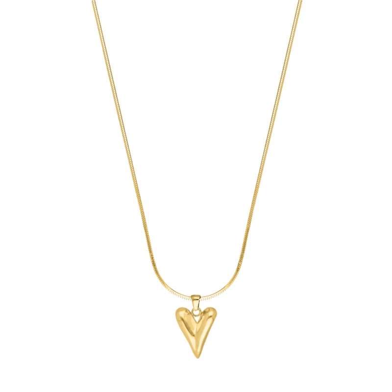 Lange ketting hart goudkleurig