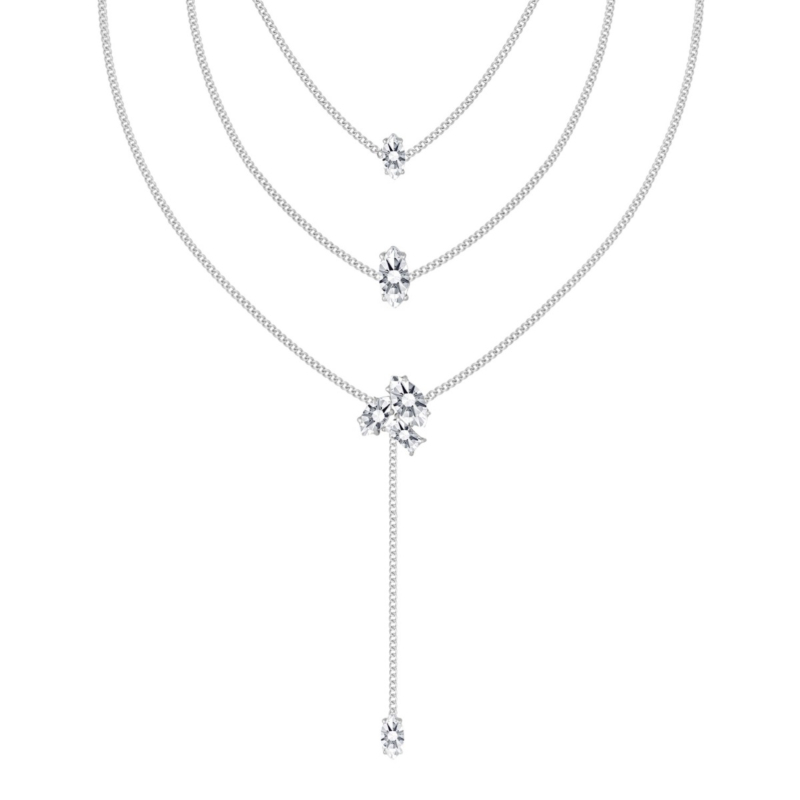 Driedubbele ketting met steentjes