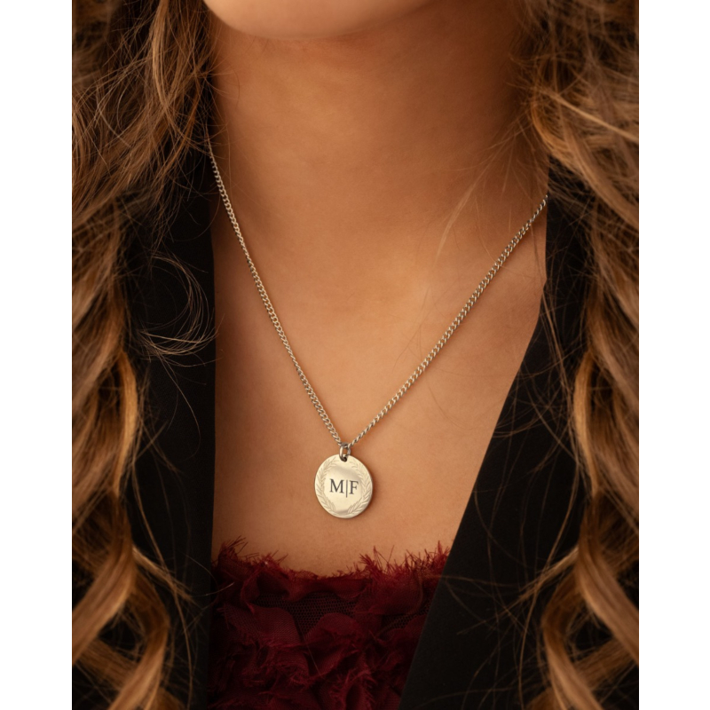 Coin necklace 2 initials