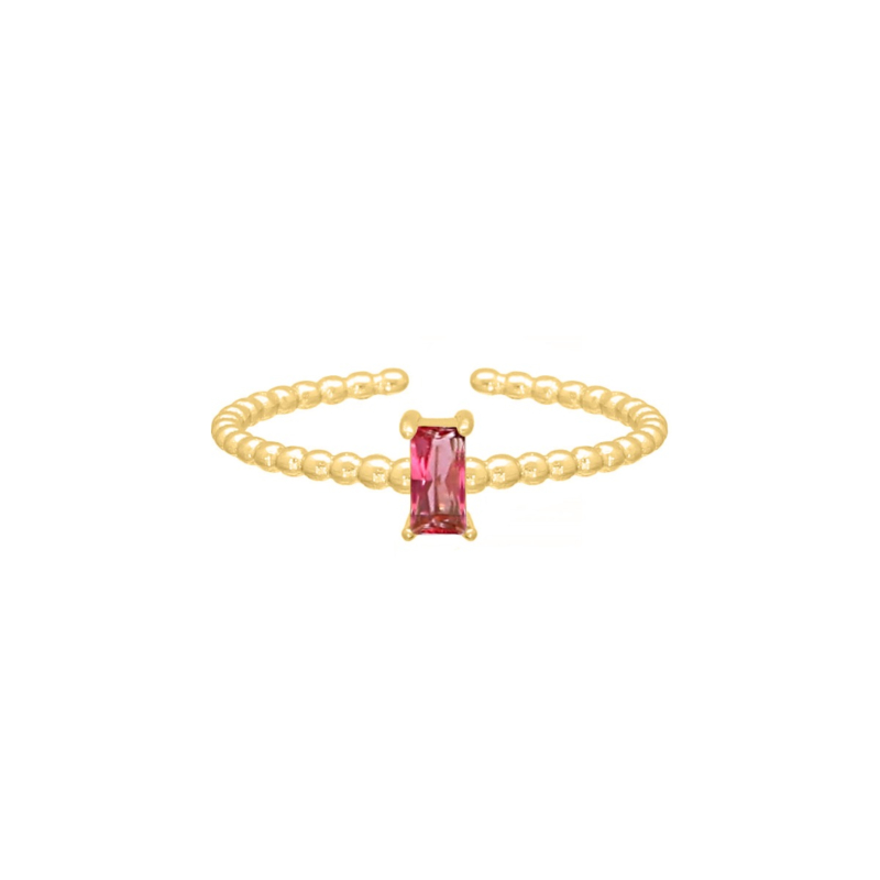 Influencer ring glam dark pink goudkleurig