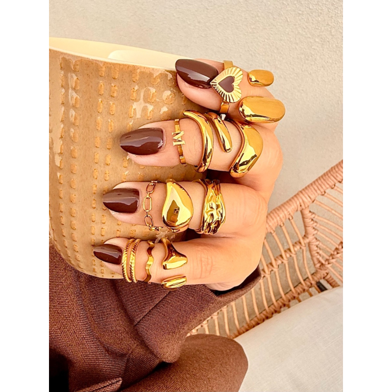 Initial ring mini goldplated