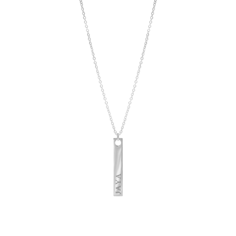 Zilveren ketting met bar graveerbaar