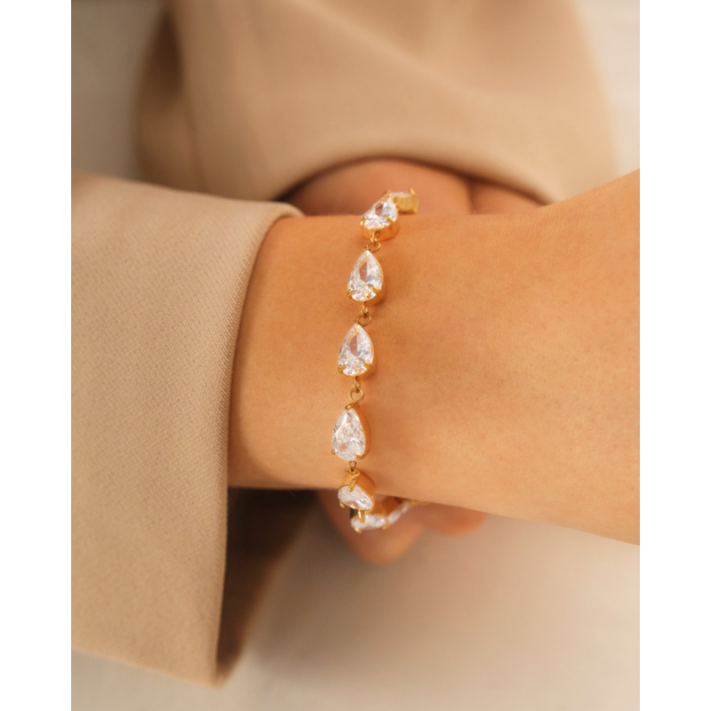 Armband met steentjes exclusive goudkleurig 