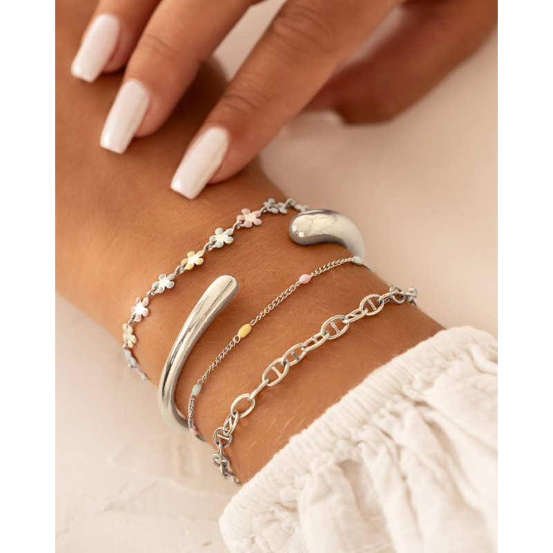 Bolletjes armband pastel