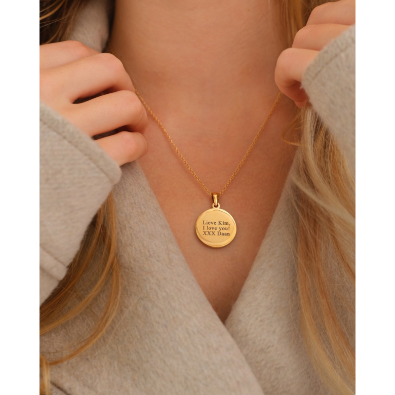Ketting Met Tekst Rond Goud Kleurig