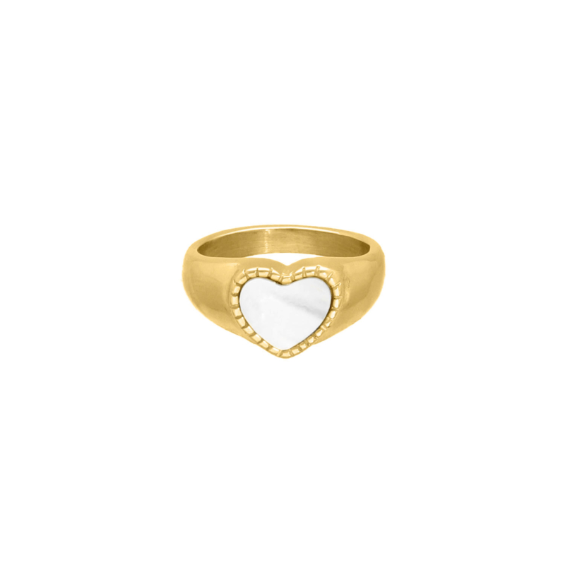 Fashionista ring sea shell goudkleurig 