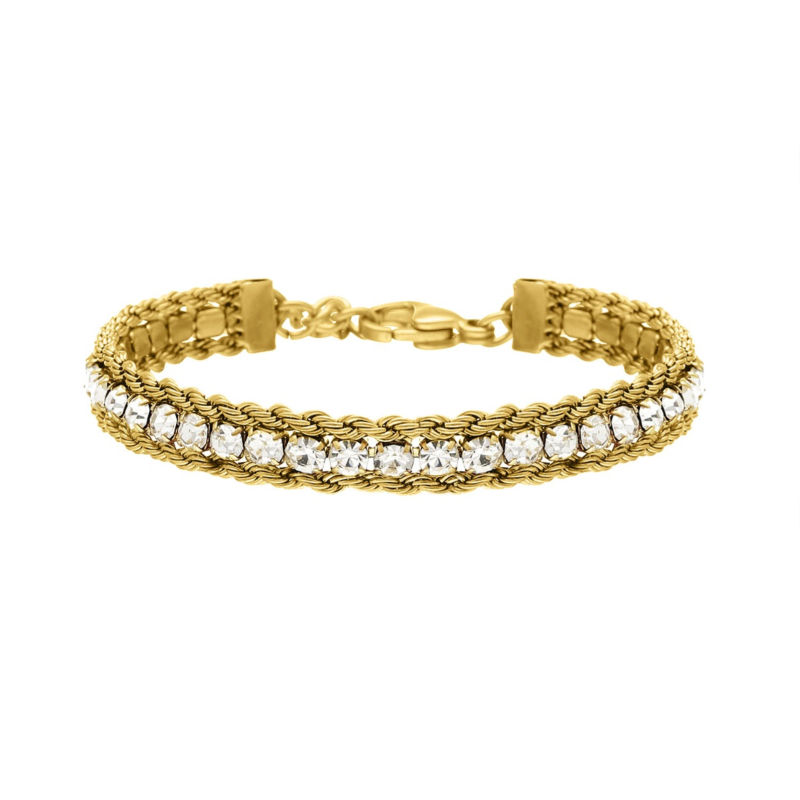 Luxe Tennis & Chain Armband Goudkleurig