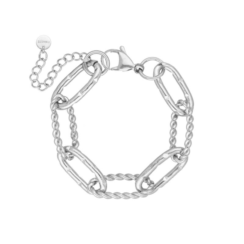 zilveren chunky chain armband