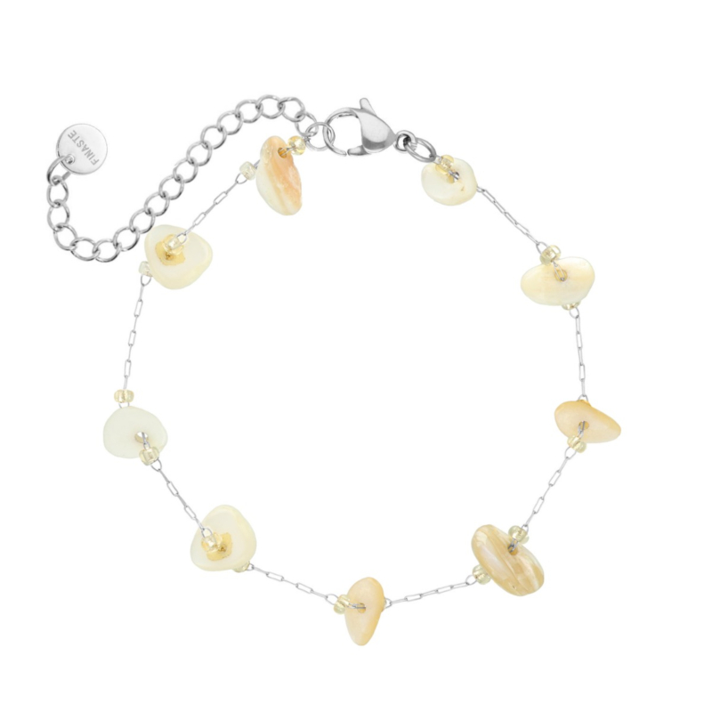 Armband beige steentjes