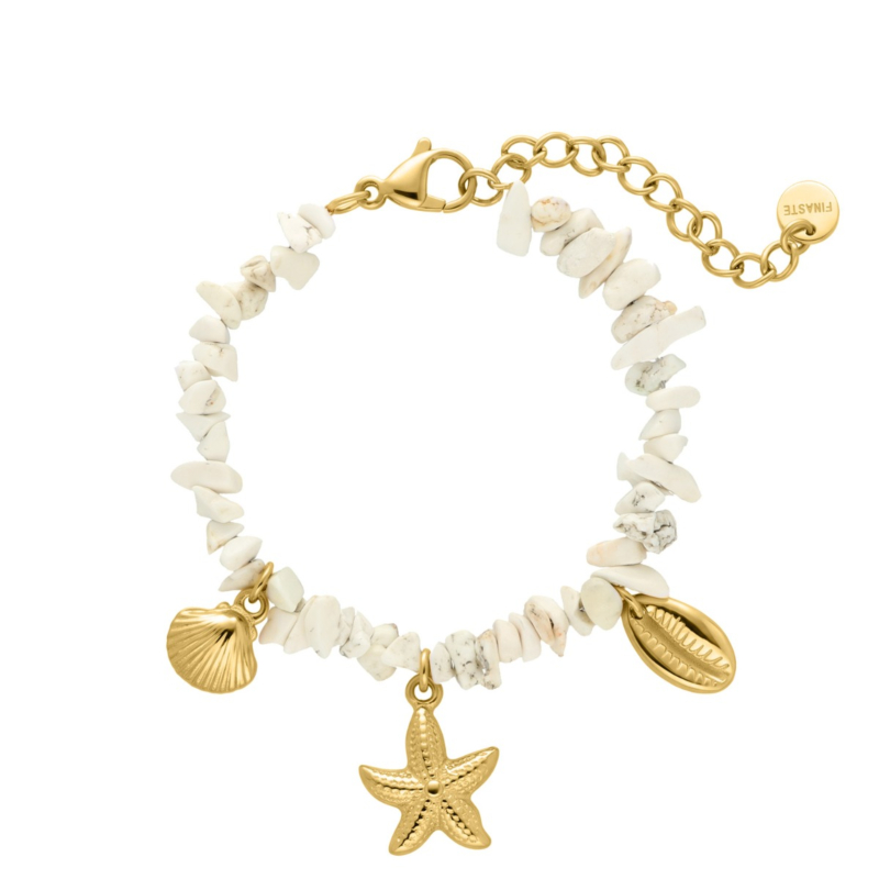 Bedelarmband met steentjes goudkleurig