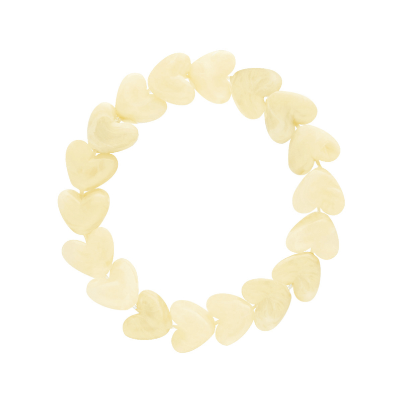 Kralenarmband hartjes wit