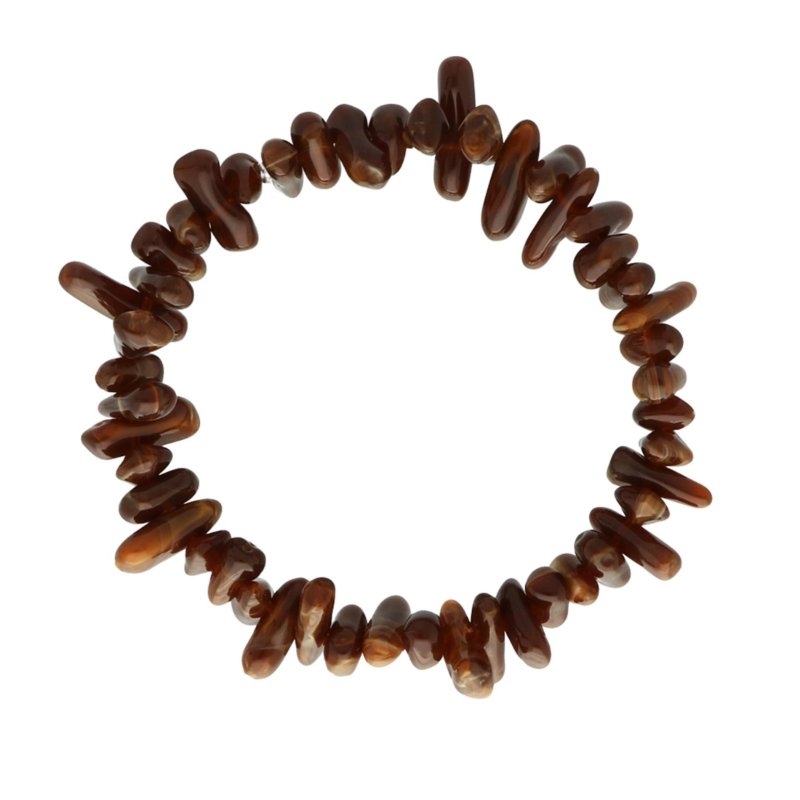 Kralenarmband steentjes mix bruin