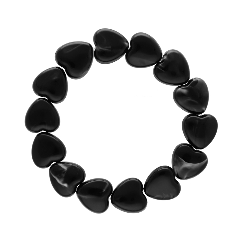 Zwarte hartjes armband kralen