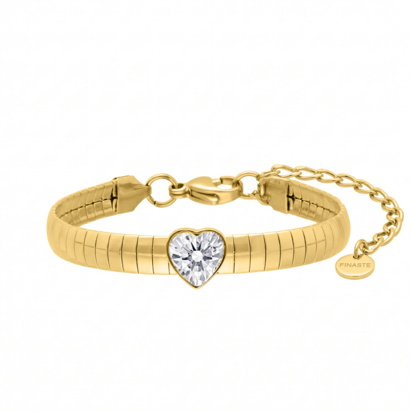 Snake armband hartje goudkleurig