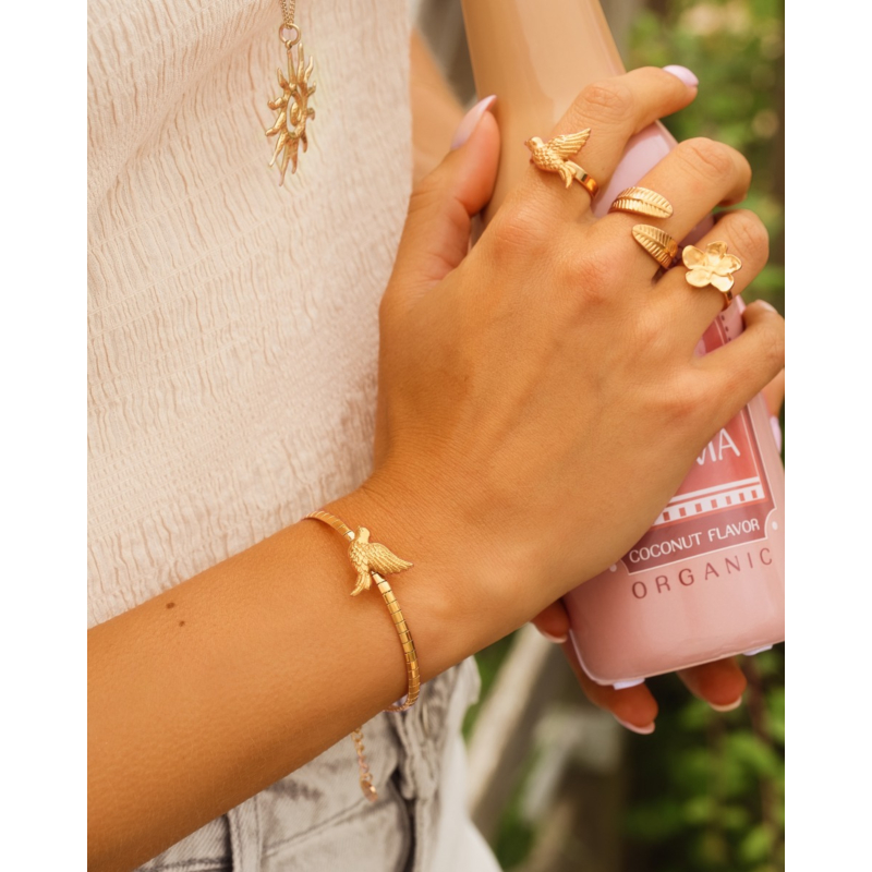 Vogel armband goudkleurig