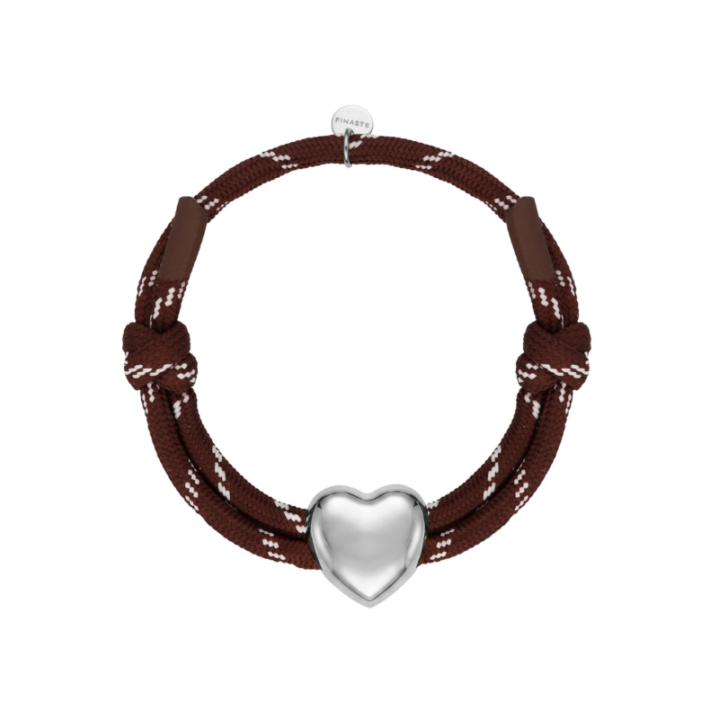 Bruine touwtjes armband hart