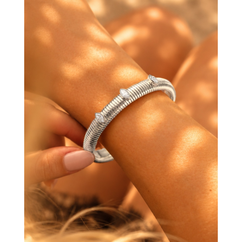 Stretch bangle met steentjes