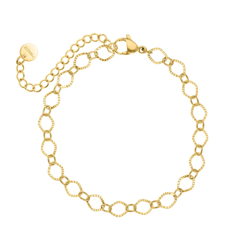 Chain armband trendy goudkleurig