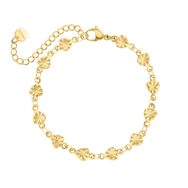 gouden vintage hartjes armband