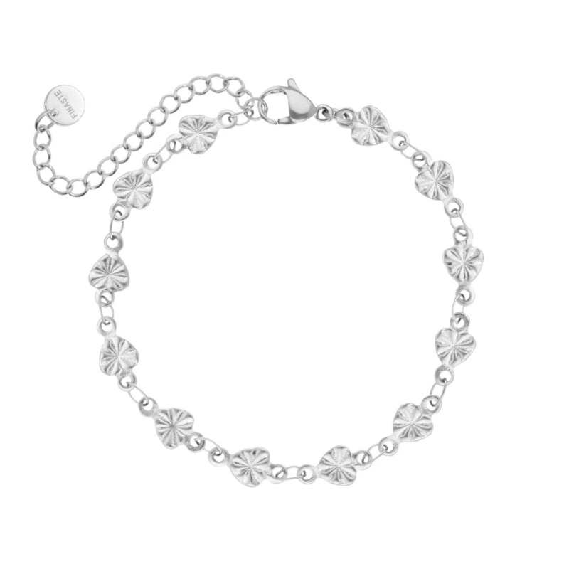 zilveren vintage hartjes armband