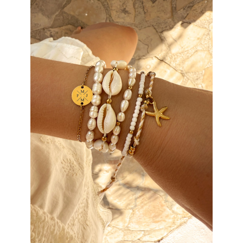 Parel armband bolletjes goud kleurig