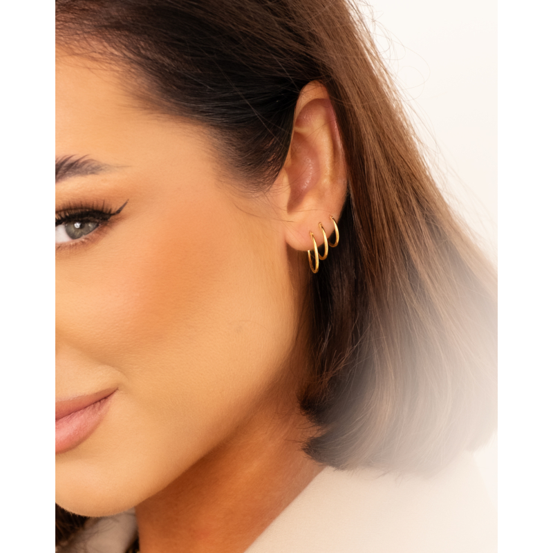 Oorringetjes Sterling Zilver 14 mm Verguld
