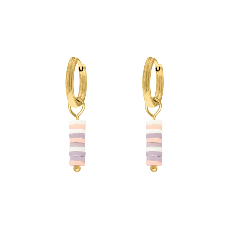 Oorbellen pastel hanger goudkleurig 