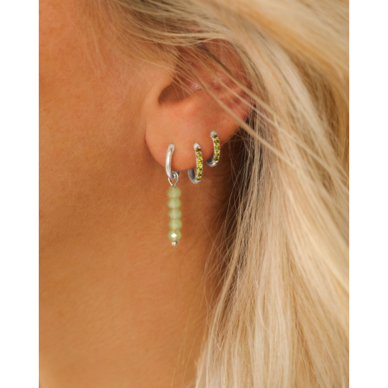 Groene steentjes oorbellen