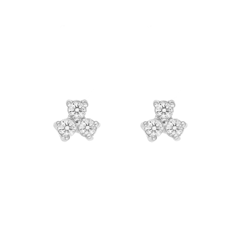 Stud oorbellen triple stone