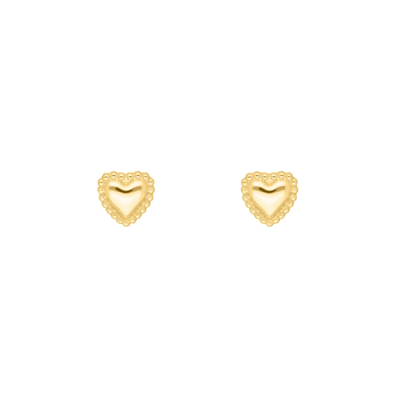Stud oorbellen vintage hartje goudkleurig
