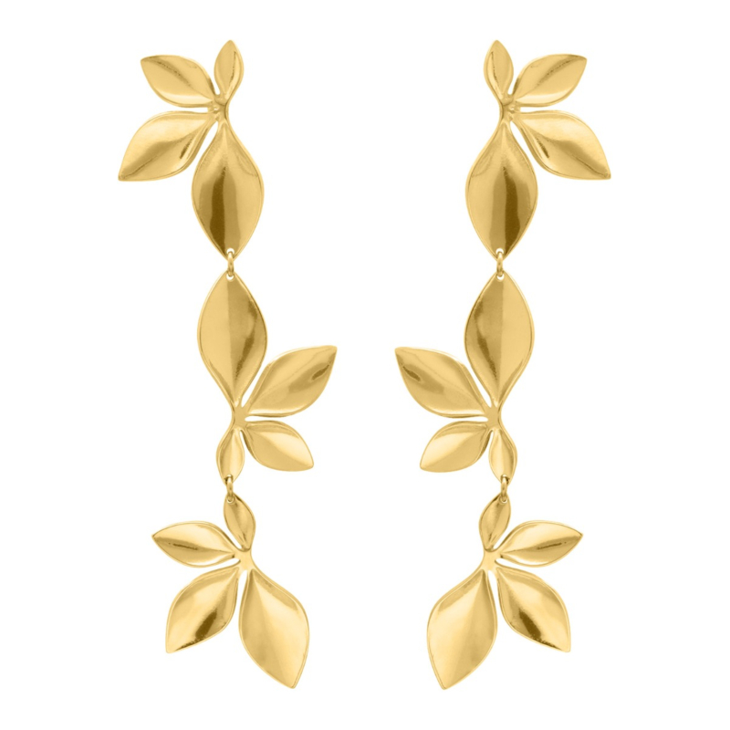 Statement flower oorbellen goud