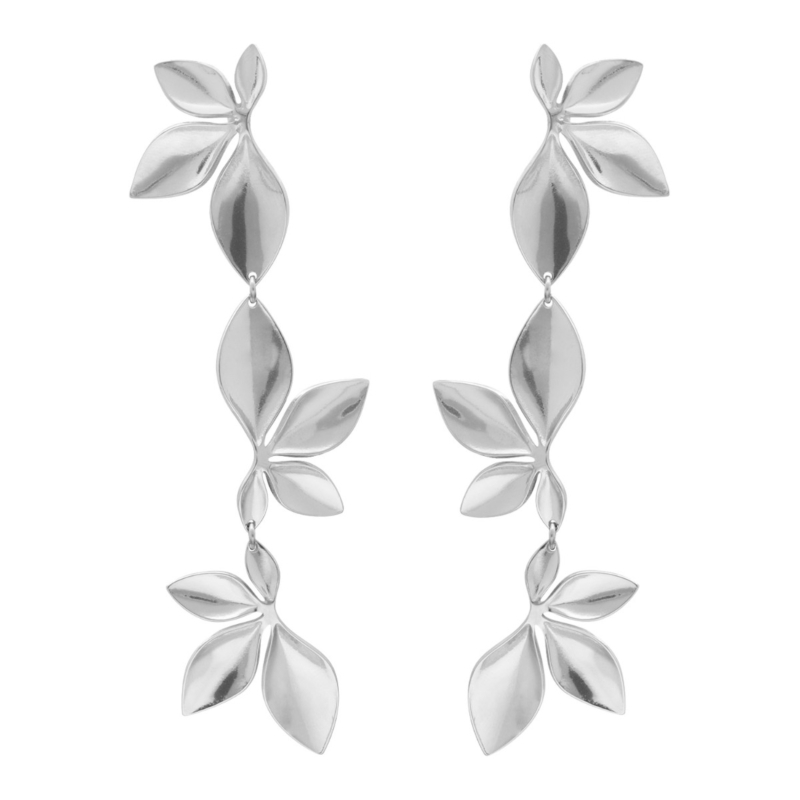 Statement flower oorbellen zilver