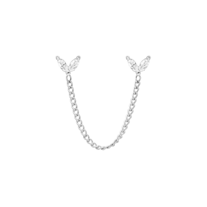 Ketting oorbellen sparkle zilver