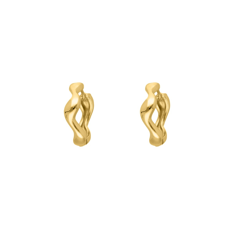 Gouden oorringetjes wave