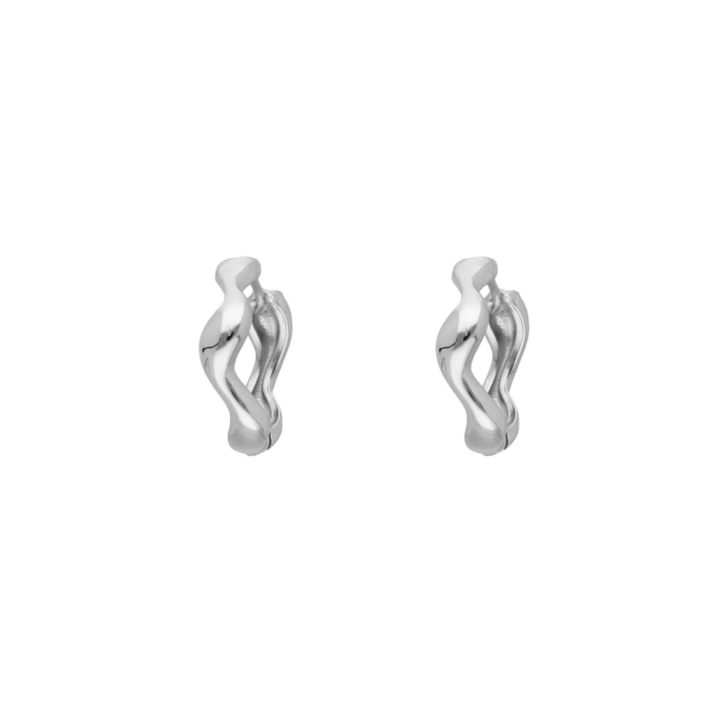 Wave oorringetjes zilver