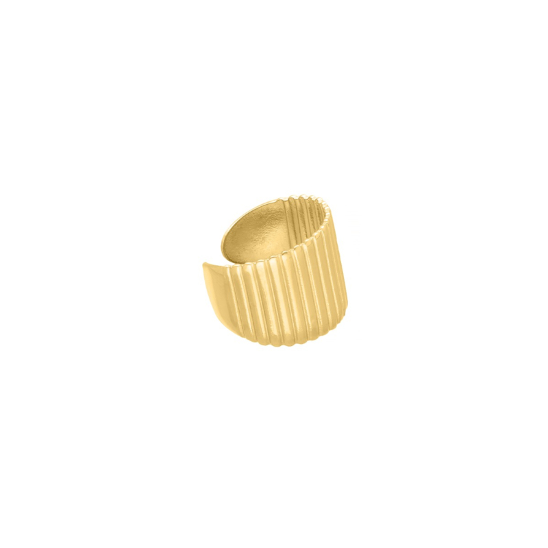 Ear cuff met streepjes goudkleurig